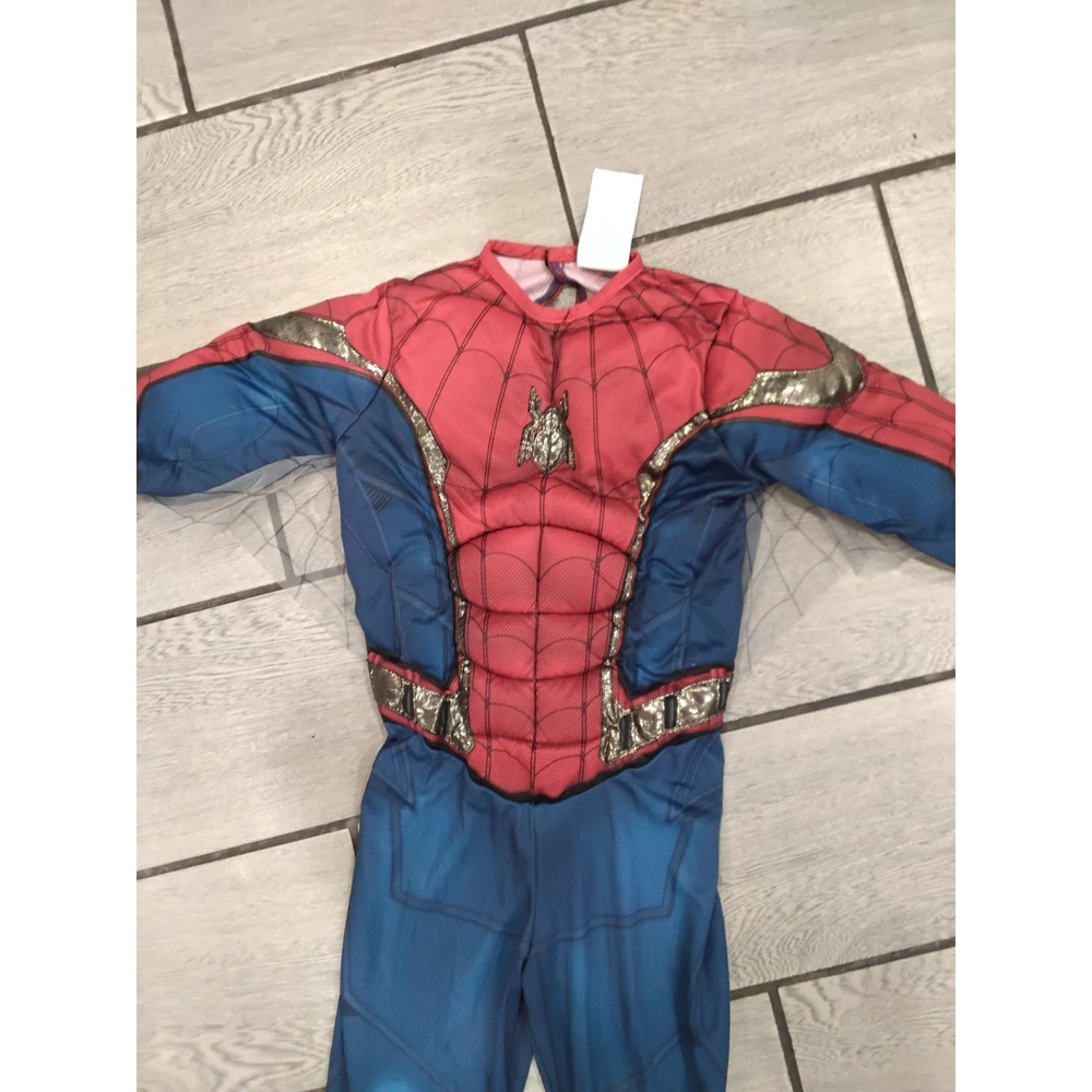 Marvel Spider-Man Far From Home Padded Muscle Costume Kids Small‎ Red Blue Suit - Picture 3 of 7